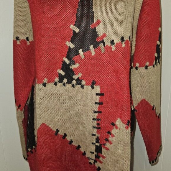 BFA CLASSICS Patchwork Pullover Sweater Ladies Large Fall Colors - Picture 2 of 4